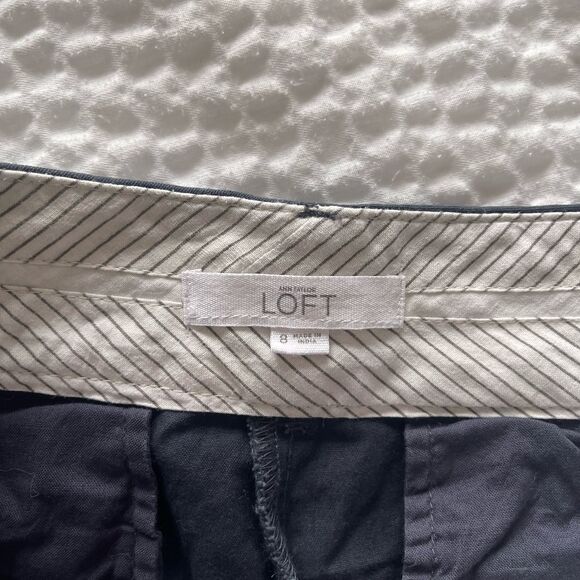 LOFT Women's Navy Blue Casual 100% Cotton Short Pant Size 8 - Picture 5 of 5